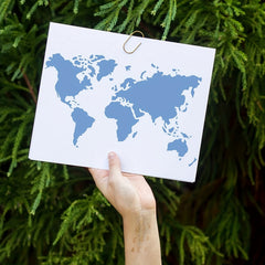 World Map Stencil Template 29.72x21.08 cm Plastic Map Painting Stencil