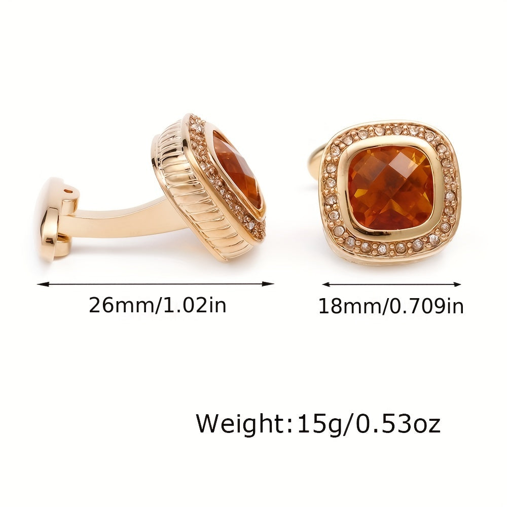 Zircon Inlaid Men's Cufflinks Closure Buckle