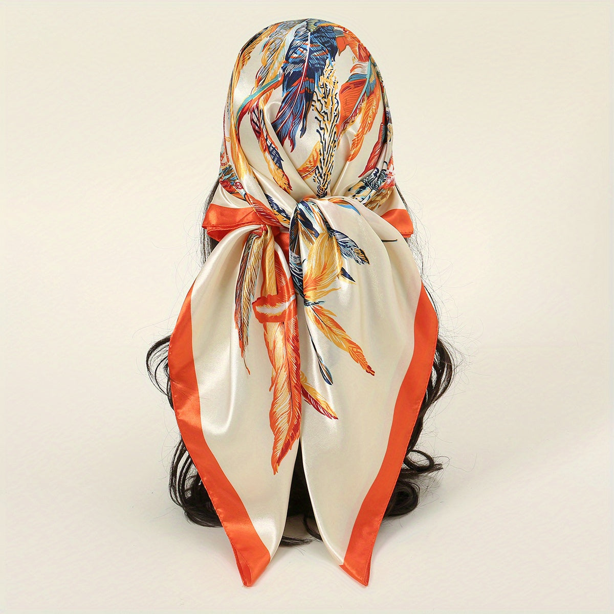 Tribal Crown Print Bandana Boho Silk Square Scarf Head Wrap