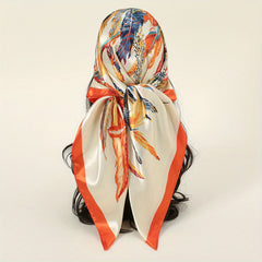 Tribal Crown Print Bandana Boho Silk Square Scarf Head Wrap