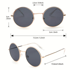 Retro Metal Round Frame Sunglasses