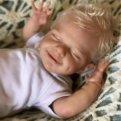 Silicone Vinyl Bebe Reborn Blonde Hair Soft Touch Can Bath Doll