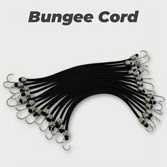 15pcs 25.4cm Mini Bungee Cords with Steel Hooks for Tarp Covers