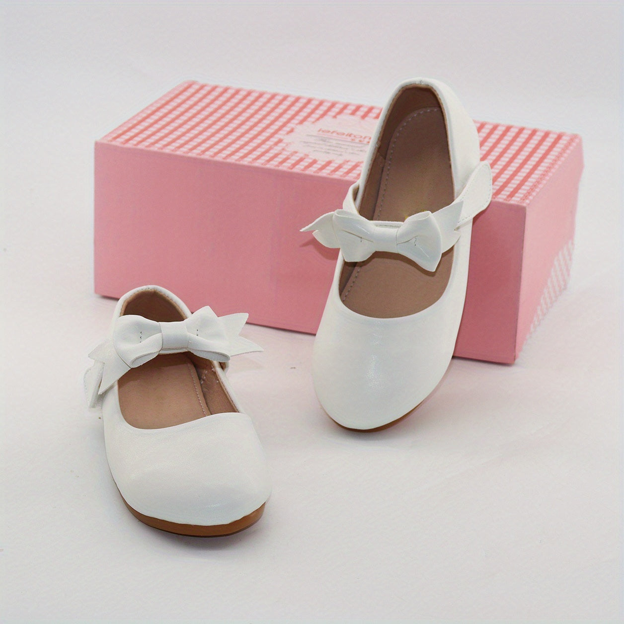 Girls Bowknot Leather Shoes Lightweight Soft Princess Shoes
