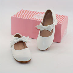 Girls Bowknot Leather Shoes Lightweight Soft Princess Shoes
