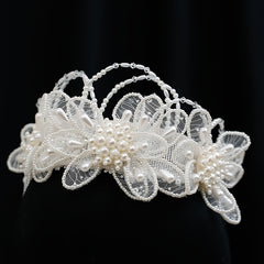 Bridal Forest Style Lace Crown Headpiece Hairband Wedding Veil Accessory