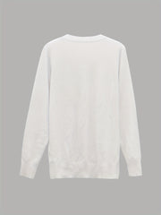 Solid V Neck Button Front Long Sleeve Cardigan for Women