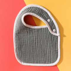 Cotton Baby Bib Snap Button U-shaped Plain Bib