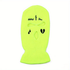 Men's Embroidered Balaclavas Knitted Hat Warm Windproof