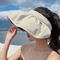 Wide Brim UV Protection Sun Hat Solid Shell Visor Hat