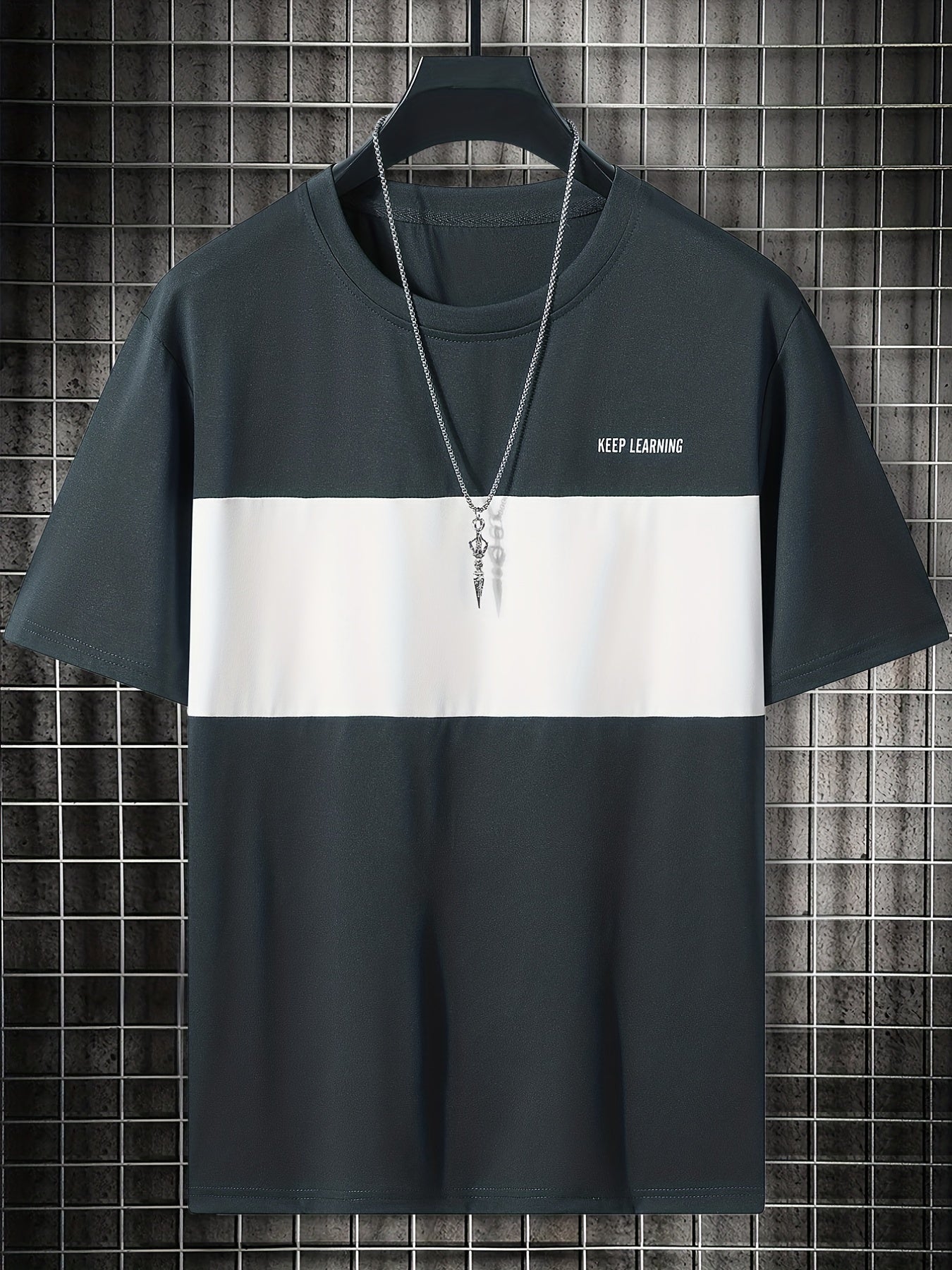 Men's Block Short Sleeve T shirt Casual Comfy Tees For Summer Mens Clothing