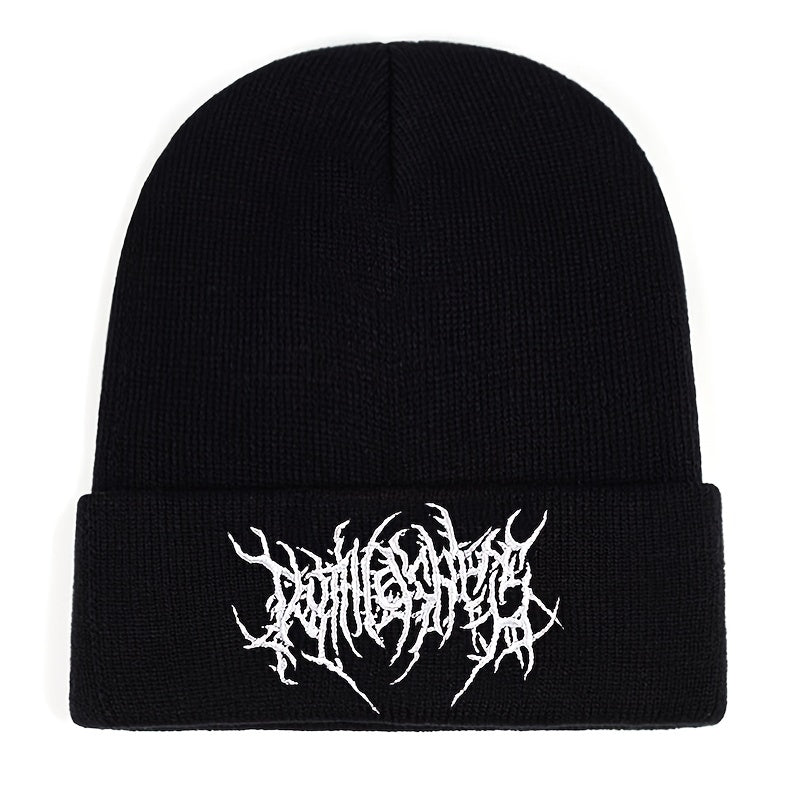 Men's Knitted Embroidered Beanie Hat