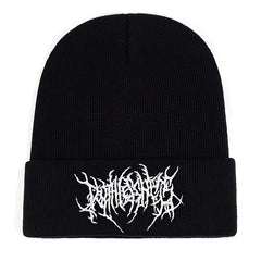 Men's Knitted Embroidered Beanie Hat
