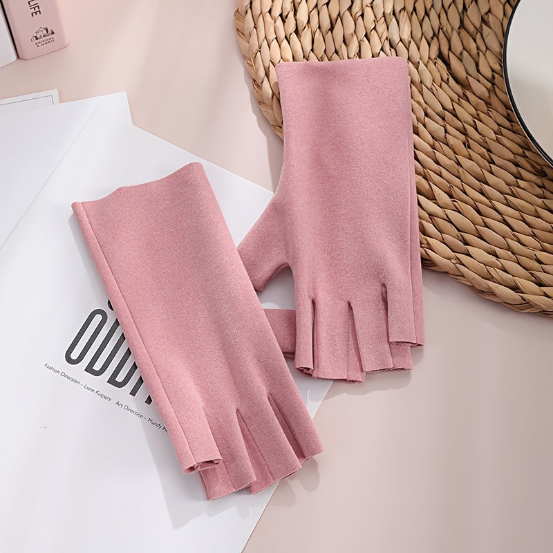 Women's Warm Fingerless Gloves, Durable & Cozy