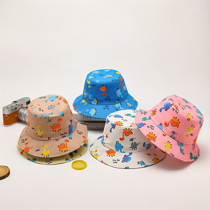 Kids Fisherman Hat Boys Summer Sun Hat Striped Cartoon Outdoor Sun Hat
