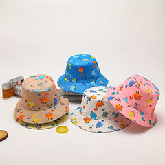 Kids Fisherman Hat Boys Summer Sun Hat Striped Cartoon Outdoor Sun Hat