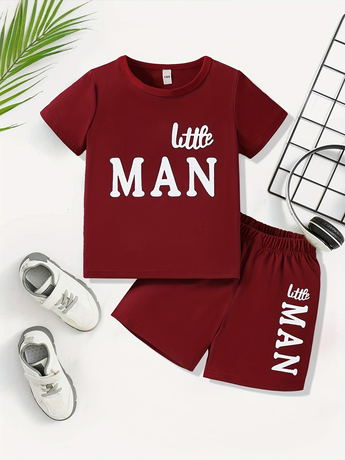 Boys Little Man Casual Outfit Round Neck T shirt & Shorts