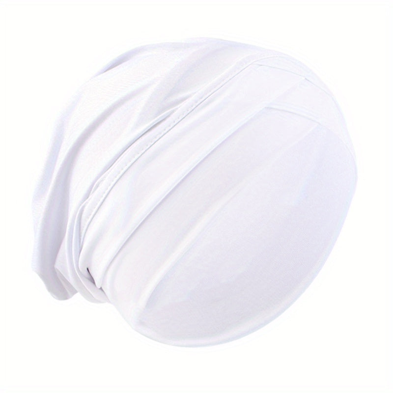 Solid Cross Turban Solid Inner Cap Under Scarf Casual Elastic Head Wrap