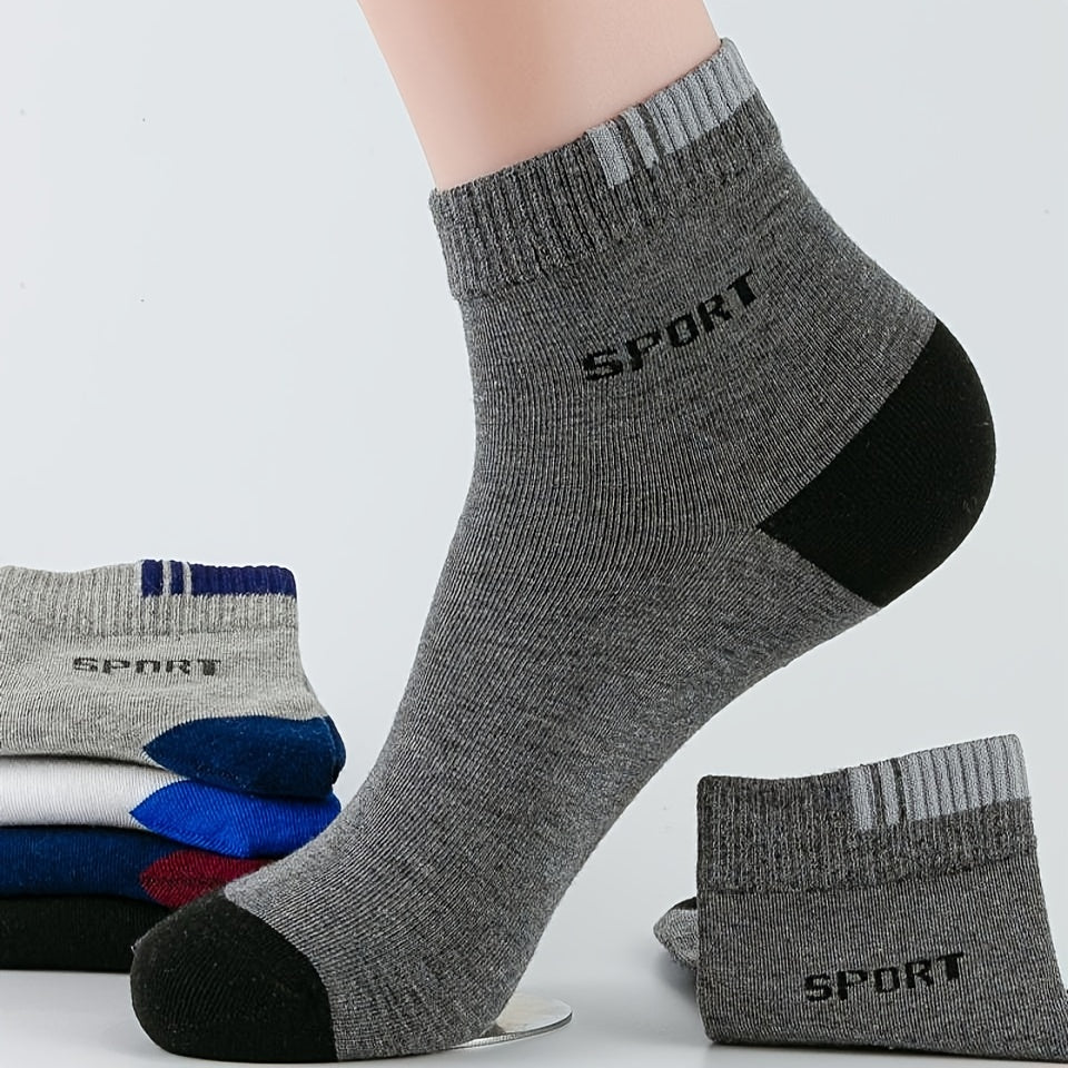10pairs Men's Anti-odor Breathable Mid-calf Socks for Running