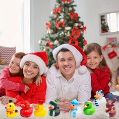 15Pcs Christmas Rubber Ducks Mini Duckies Bath Toys