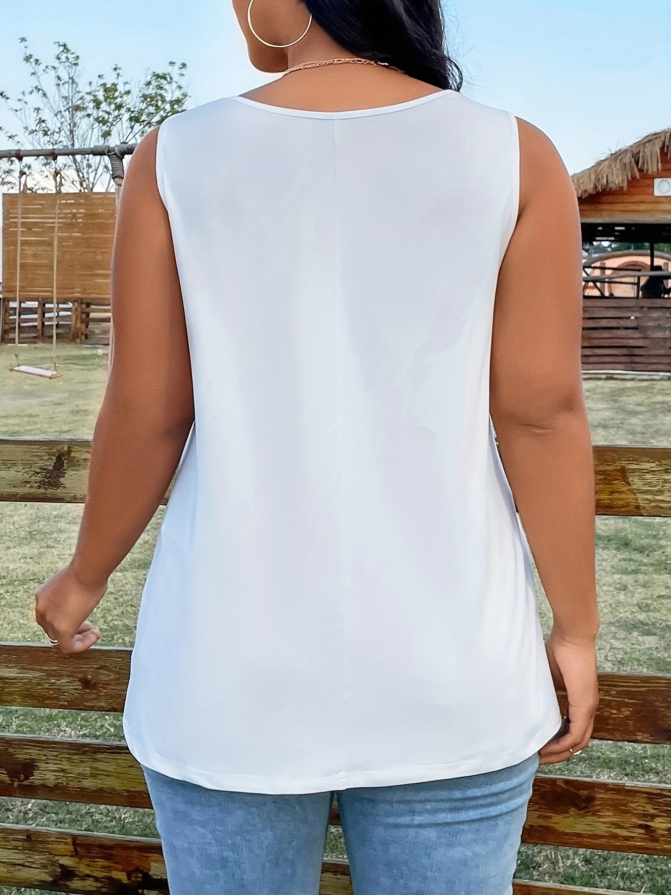Colorblock Coconut Tree Sunset Tank Top