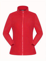 Women's Outdoor Fleece Jacket Zip-front Sports Snow Coat