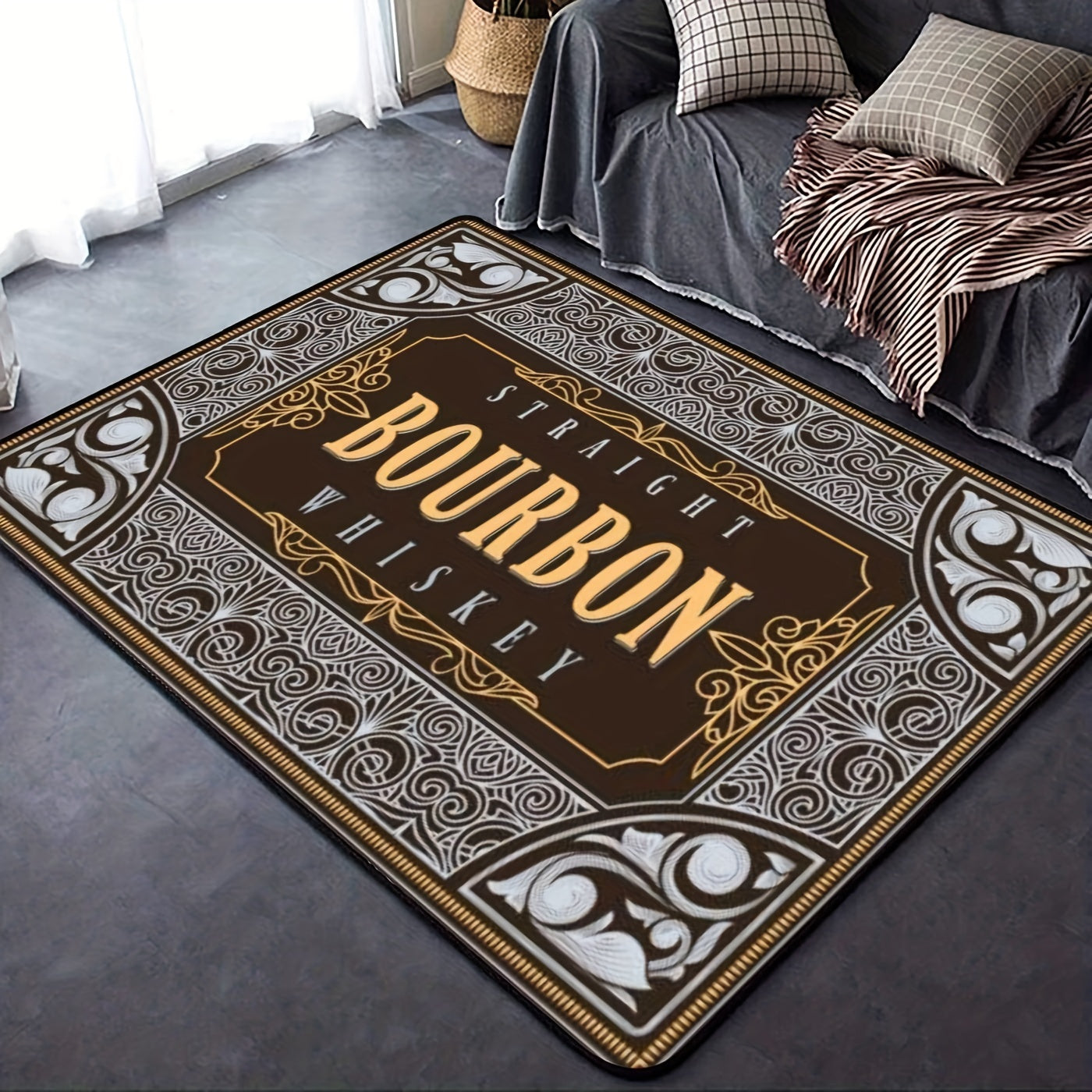 Boho Printed Floor Mat Soft Flannel Rug for Living Room Bedroom