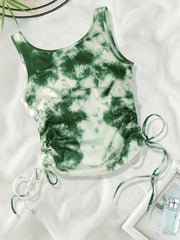 Y2K Tie Dye Drawstring Tank Top for Women