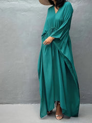 Boho V Neck Cover Up Drawstring Loose Fit Rash Guard Shirt