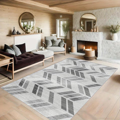 Geometric Pattern Carpet Anti Slip Machine Washable Large Living Carpet