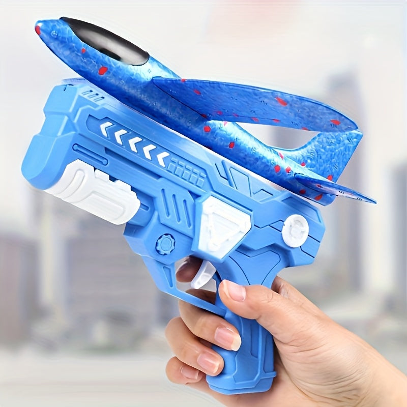 Foam Airplane Launching Gun Colorful Durable Toy
