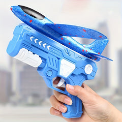 Foam Airplane Launching Gun Colorful Durable Toy
