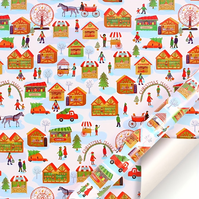 Christmas Designs Gift Wrap Roll - Multiple Elements - 71 X 50