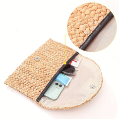 Summer Straw Tote Bag Lightweight Envelope Beach Travel Bag