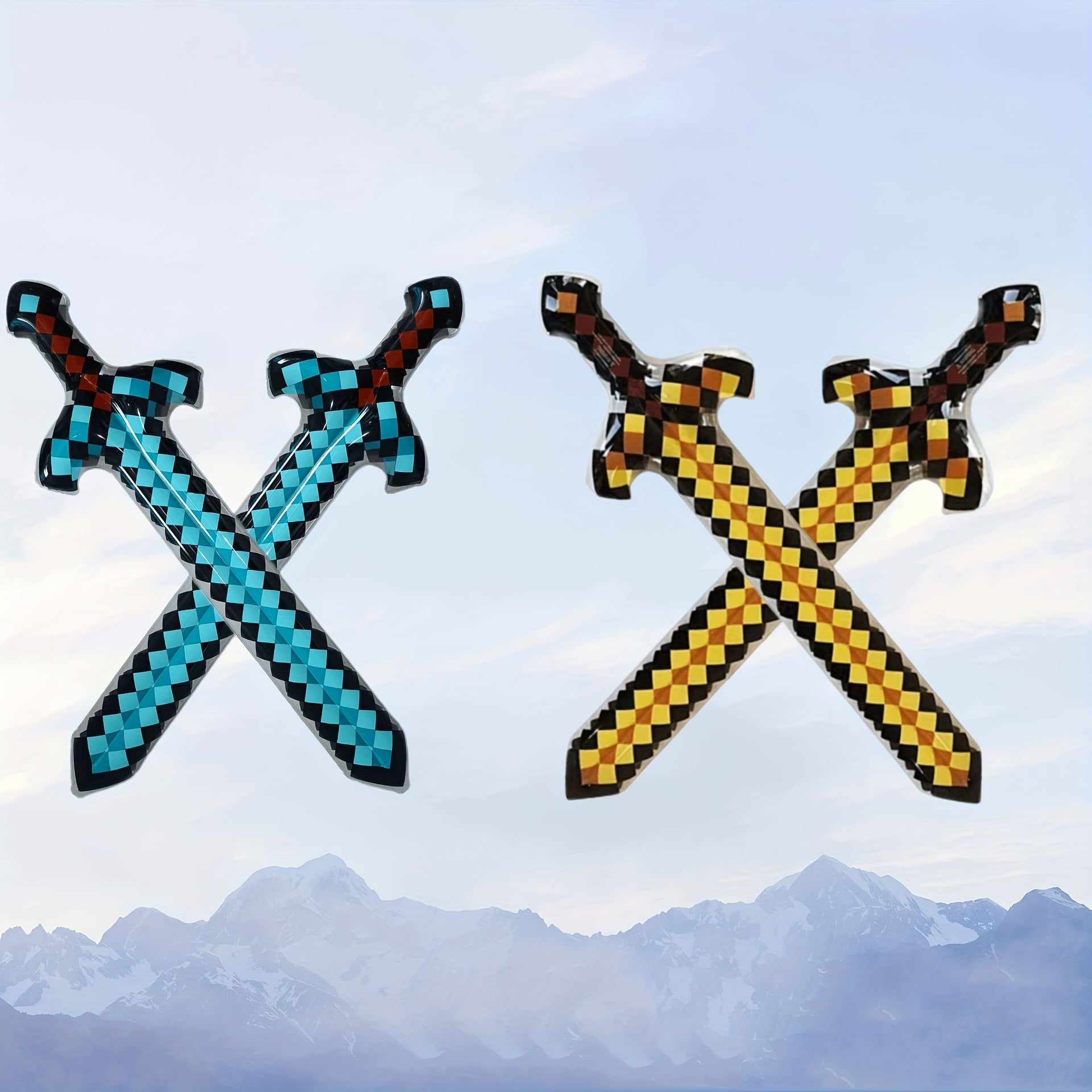 2pcs Pixel Style Inflatable Sword Fun Party Toys