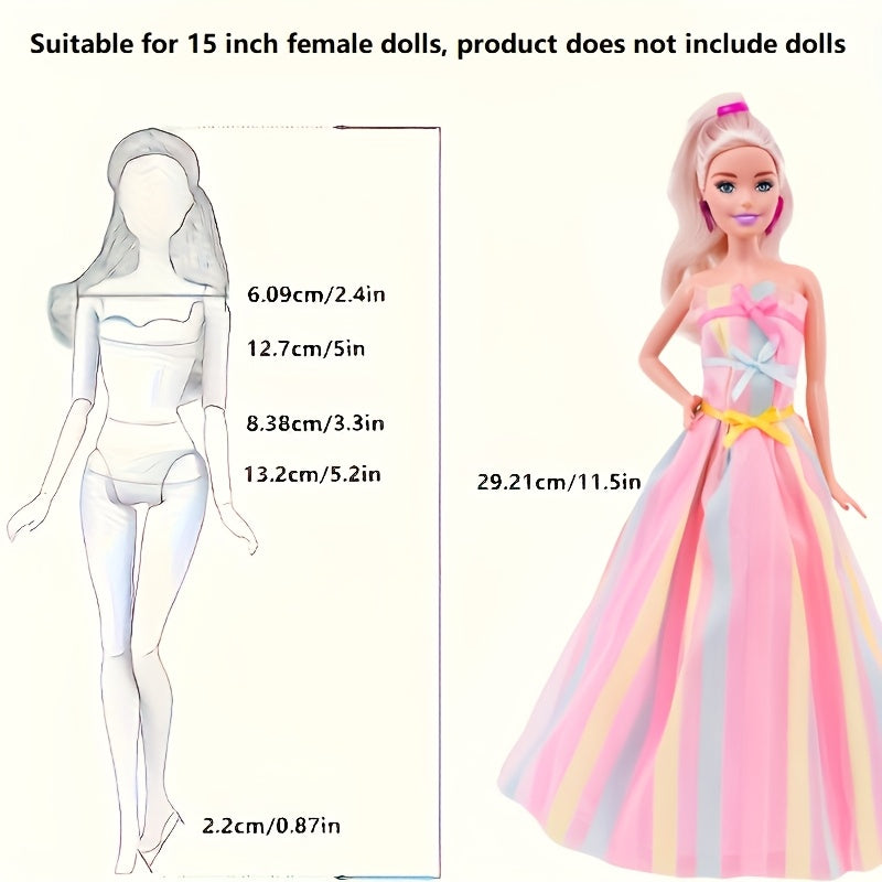 15pcs Fairy Tale Princess Doll Clothing Set for 11.5" Dolls