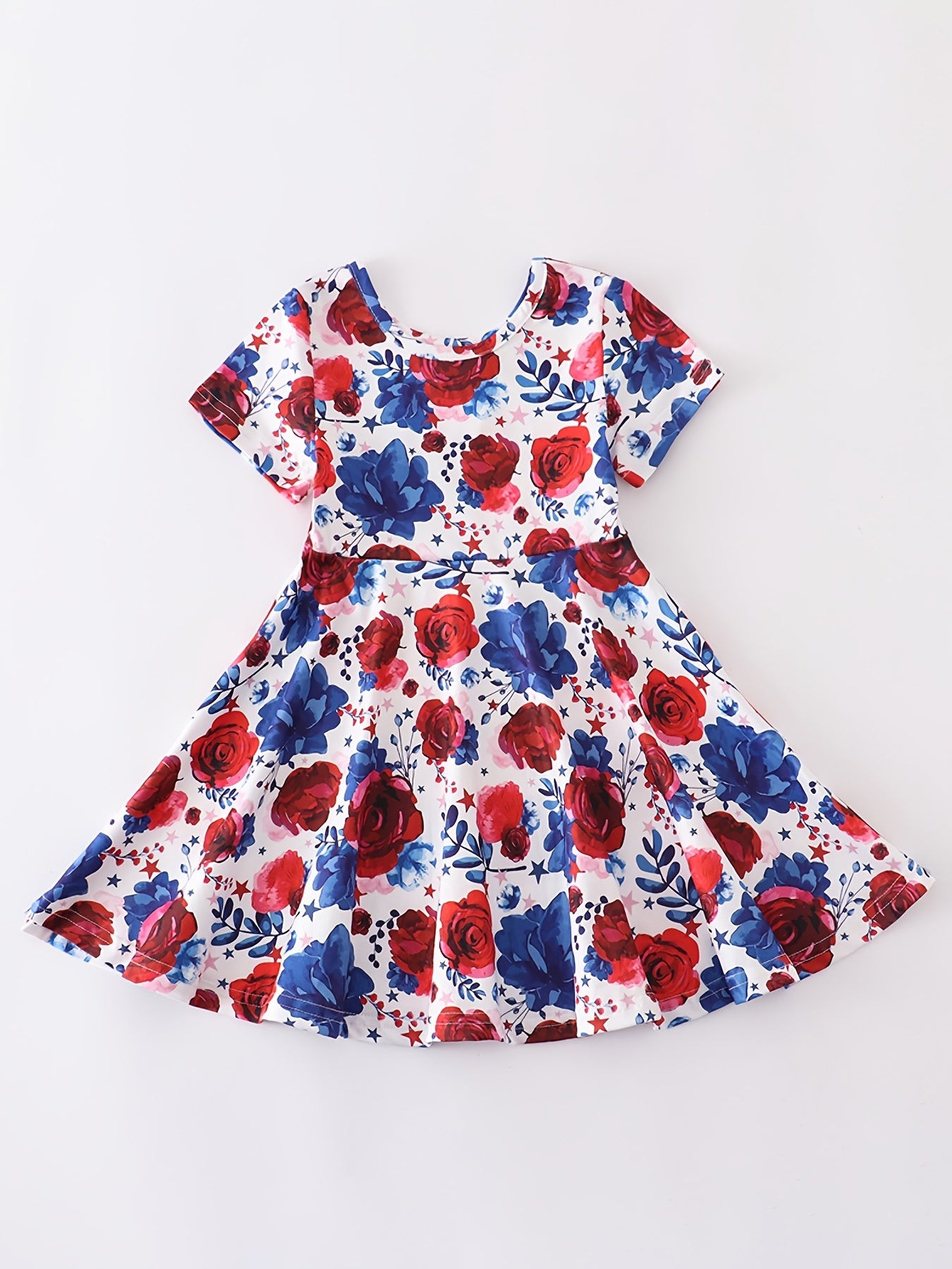 Girls Chick Printed Short Sleeve Casual Dress