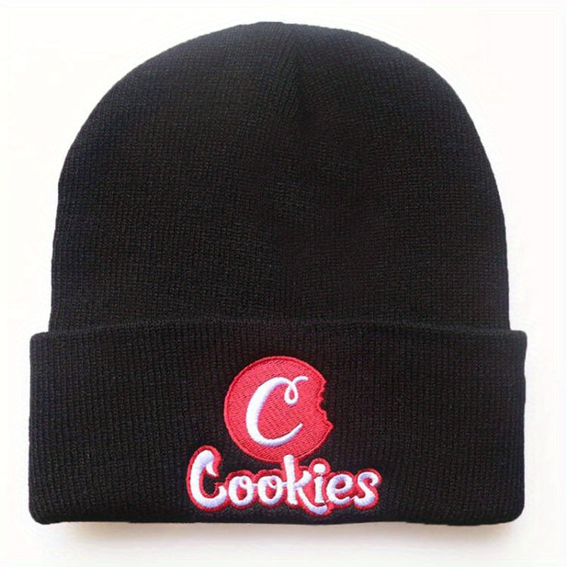 Letter Embroidery Knitted Hat Pullover Warm Coldproof Hat