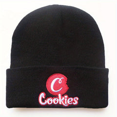 Letter Embroidery Knitted Hat Pullover Warm Coldproof Hat