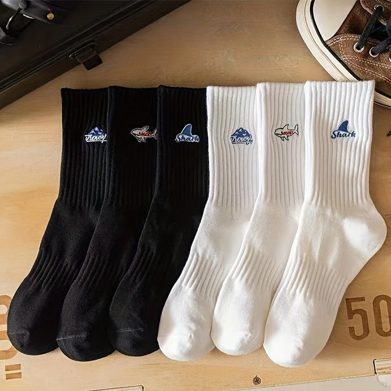 6 Pairs Boys Kids Sports Socks Warm Crew Socks for Autumn Winter