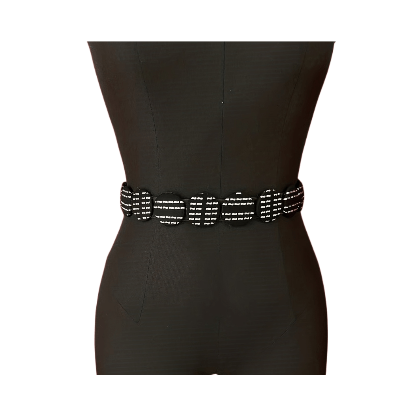 Vintage Hot Stamping Button Wide Waistband for Women