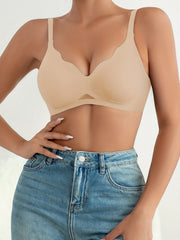 Scallop Trim Wireless Bra Seamless Everyday Lingerie