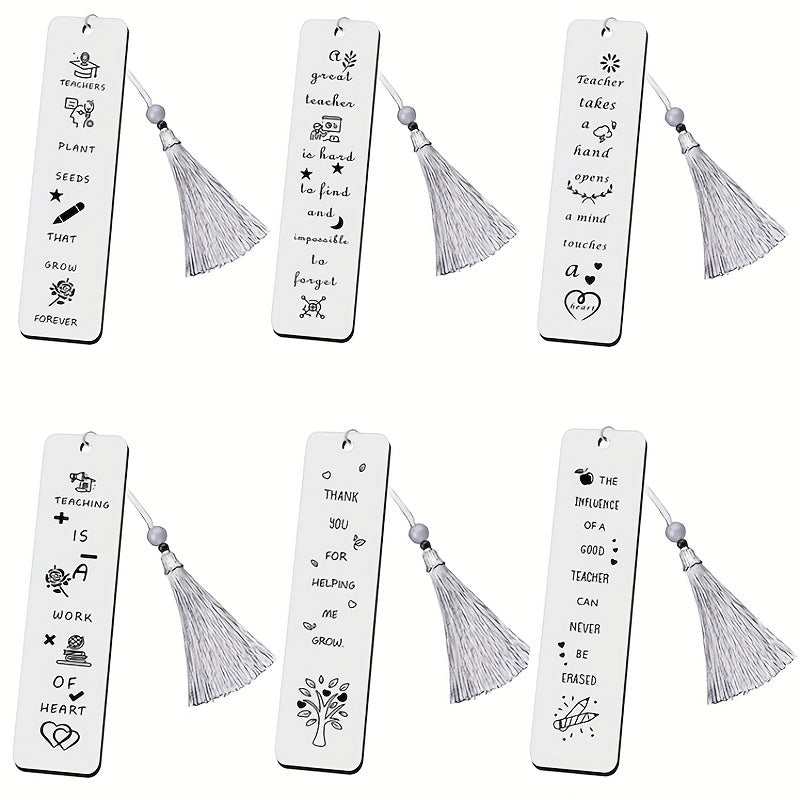 1pc Tassel Stainless Steel Metal Bookmark Gift For Teachers And Students