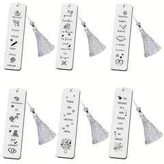 1pc Tassel Stainless Steel Metal Bookmark Gift For Teachers And Students
