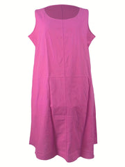 Casual Tank Dress Womens Round Neck Stretch Maxi Tank Dress