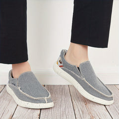 Men's Slip On Canvas Loafer Shoes Anti-Skid Walking Shoes