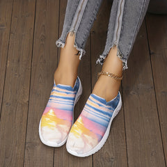 Women's Art Painting Print Platform Slip-On Sneakers Lightweight Walking Shoes