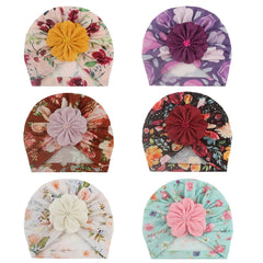Printed Match Flower Baby Hat Four Seasons