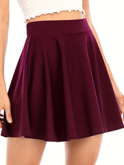 High Waist Mini Skater Skirt Women's Clothing
