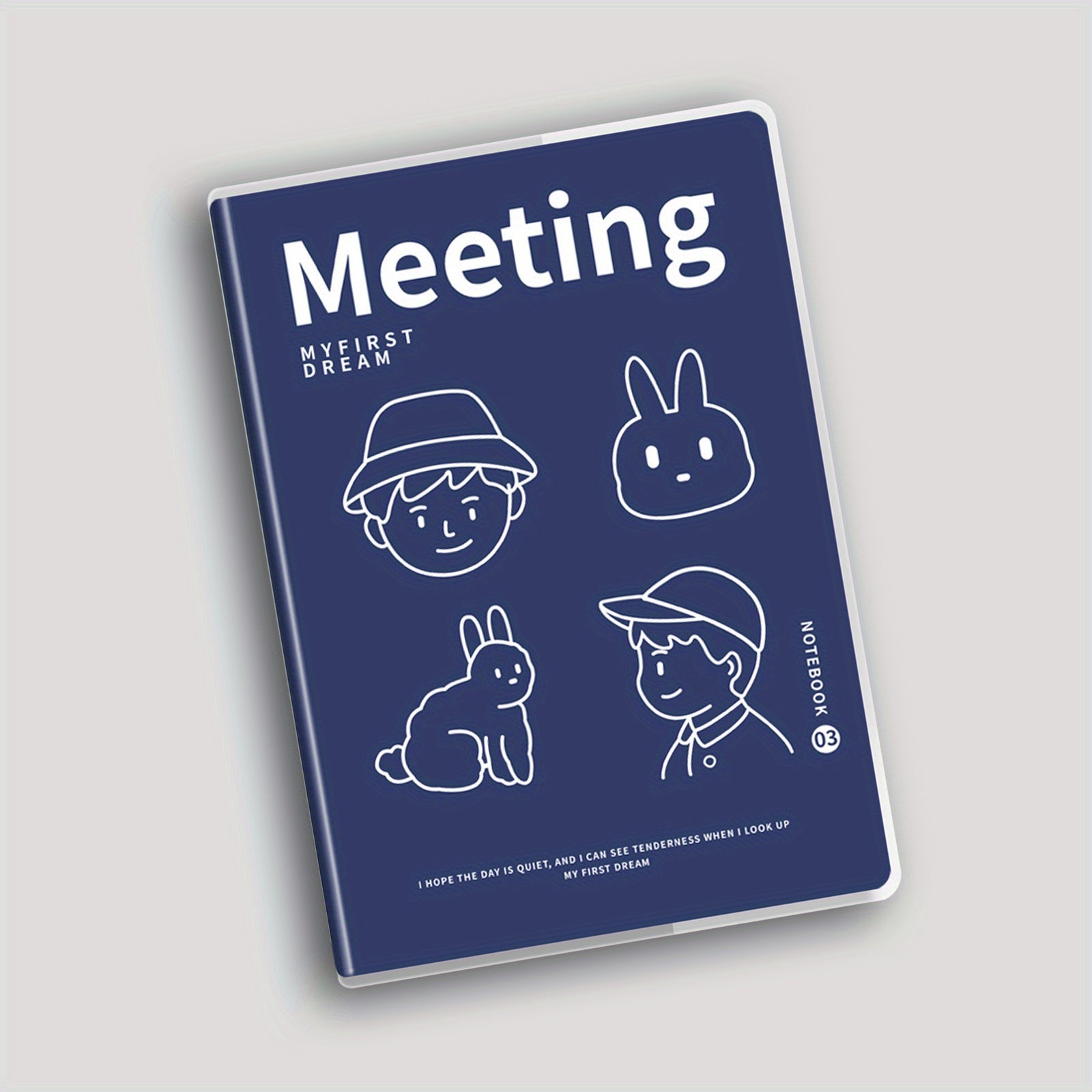 B5 Minimalist Boy's Notebook Soft Waterproof Thick Rubber Cover 68 Sheets